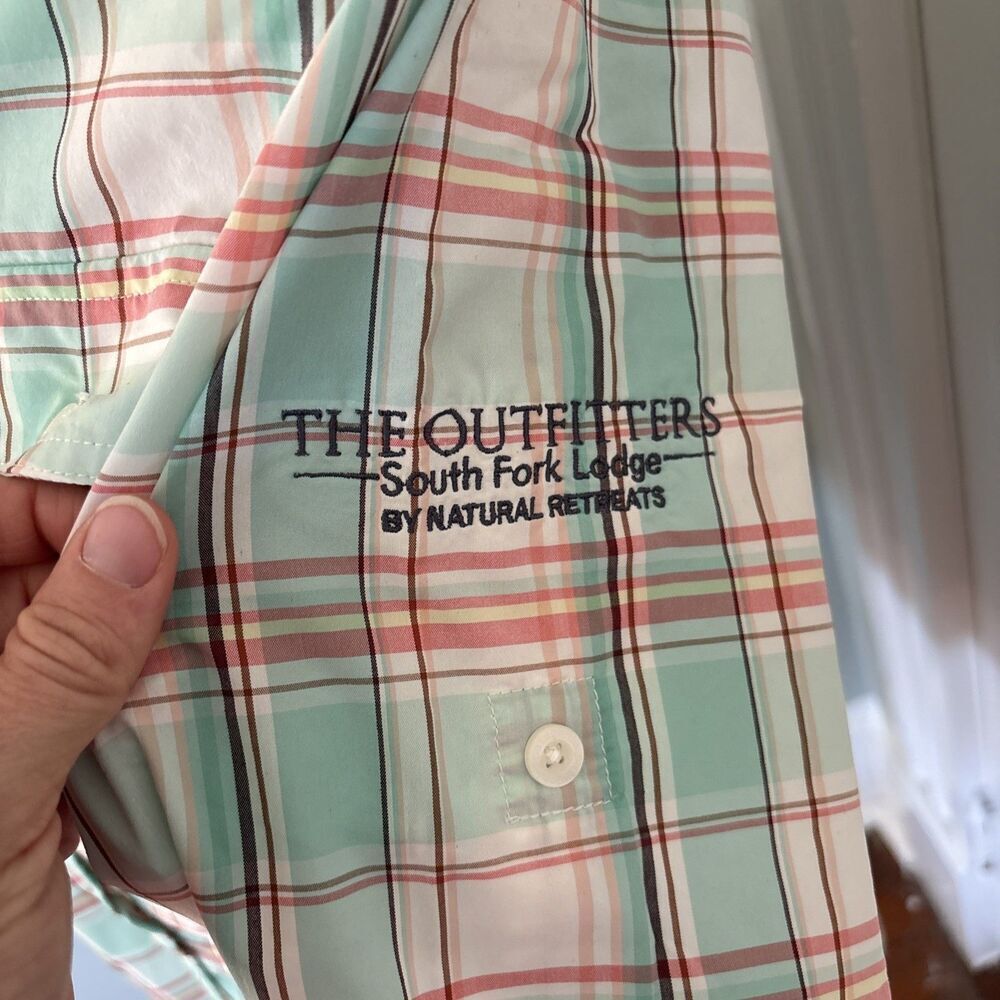 Patagonia Women's Size 6 Long Sleeved Overcast Shirt Plaid Aqua Long Sleeve - Picture 2 of 4